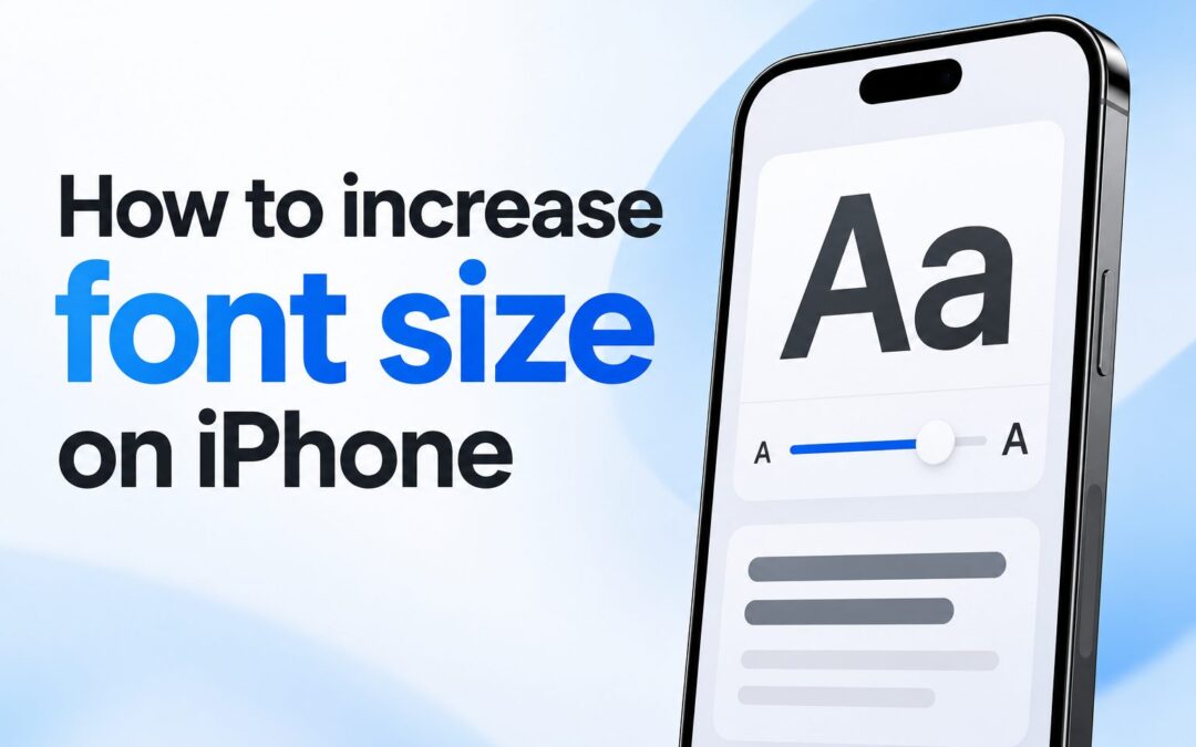 iPhone Display & Text Size settings with Larger Text option highlighted