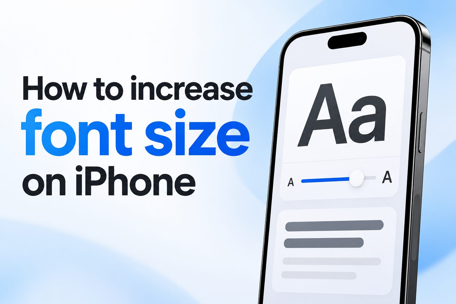 iPhone Display & Text Size settings with Larger Text option highlighted