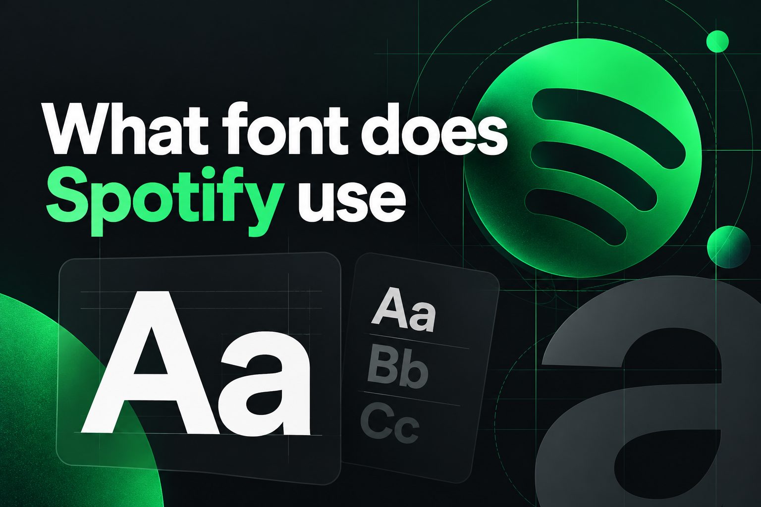 what-font-does-spotify-use-e2690 Spotify logo and bold sans-serif typography on a dark background